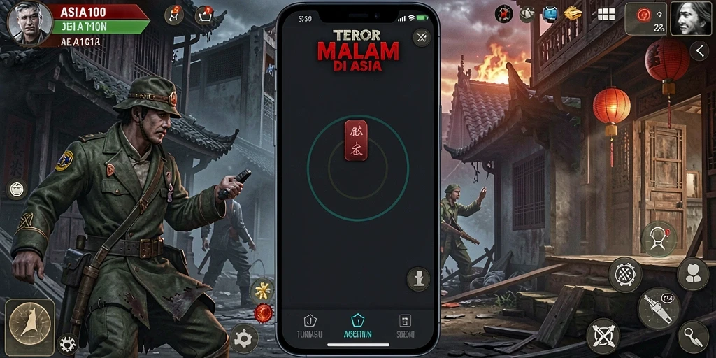 Screenshot menampilkan aksi menegangkan dalam gameplay horor.