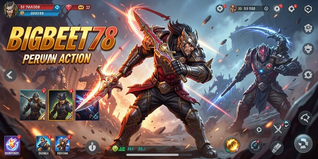 Screenshot menampilkan gameplay seru dari BIGBET78 dengan aksi bertarung intens.