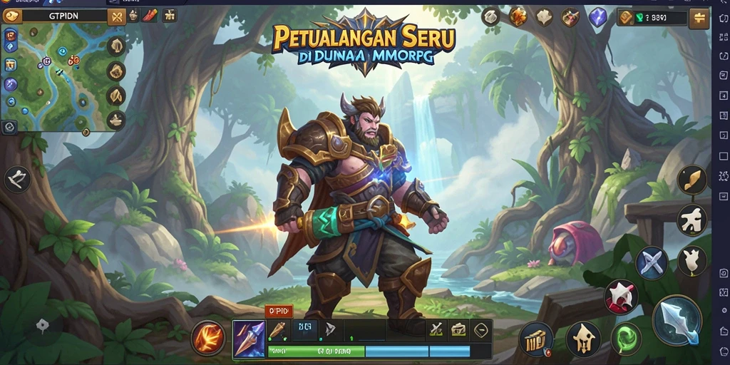 Screenshot dari gameplay GTPIDN yang menunjukkan pertempuran epik dalam MMORPG.