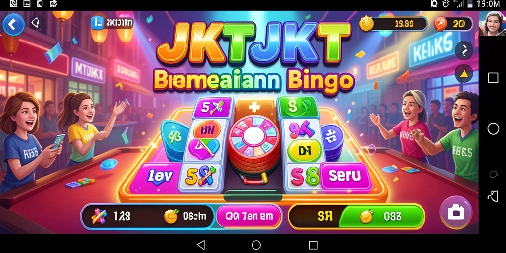 Screenshot dari gameplay JKTJKT yang menampilkan suasana Bingo yang seru.