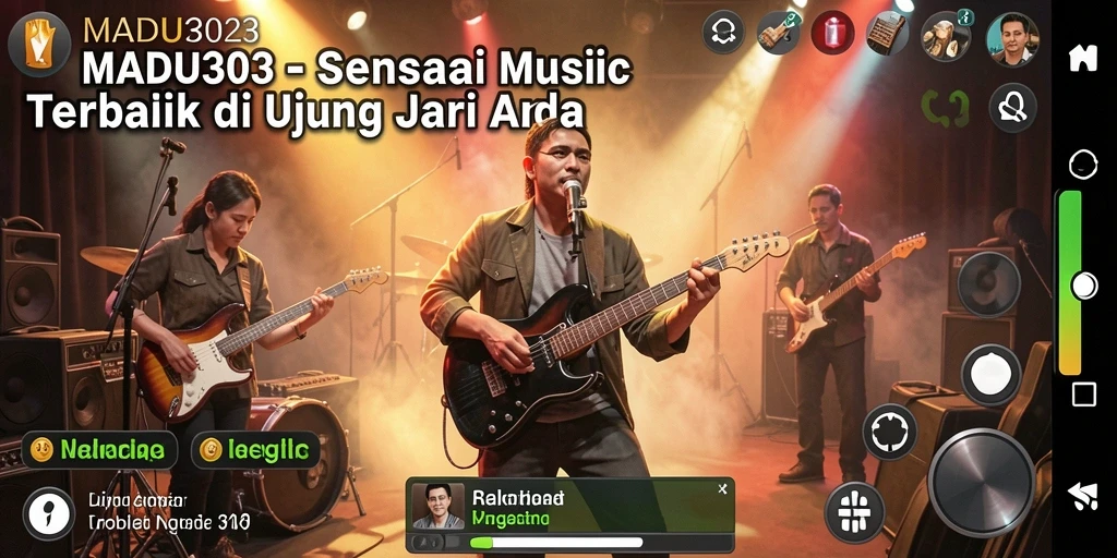 Tampilan gameplay MADU303 dengan koleksi musik yang beragam.