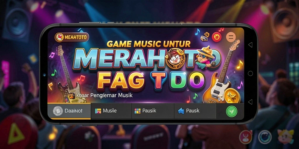 Tampilan gameplay MERAHTOTO yang menarik dengan musik.