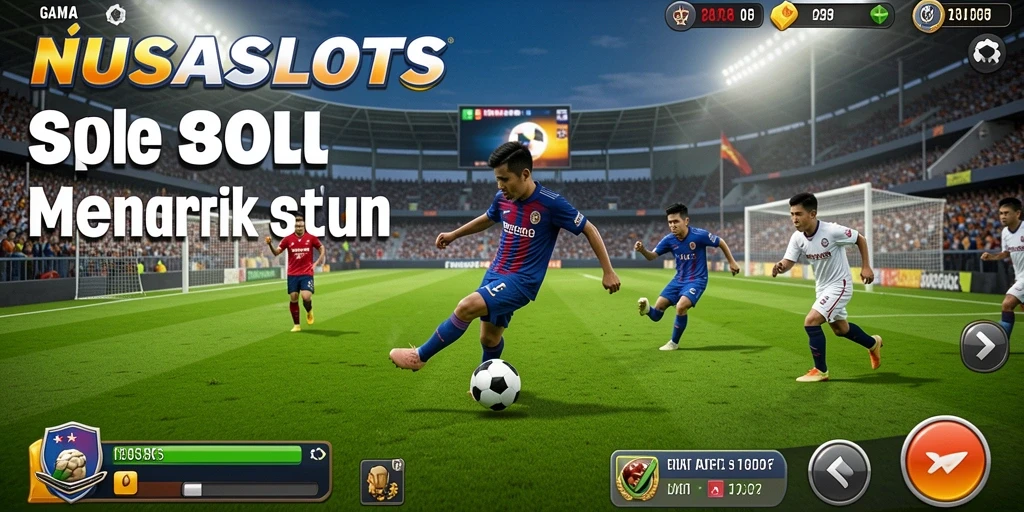 Tampilan gameplay seru NUSASLOTS dengan aksi sepak bola intens.