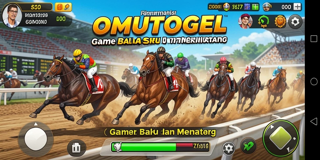 Tampilan seru gameplay balap OMUTOGEL yang mendebarkan.