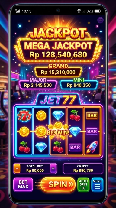 Screenshot aplikasi jet77 yang menunjukkan fitur penjelajahan.